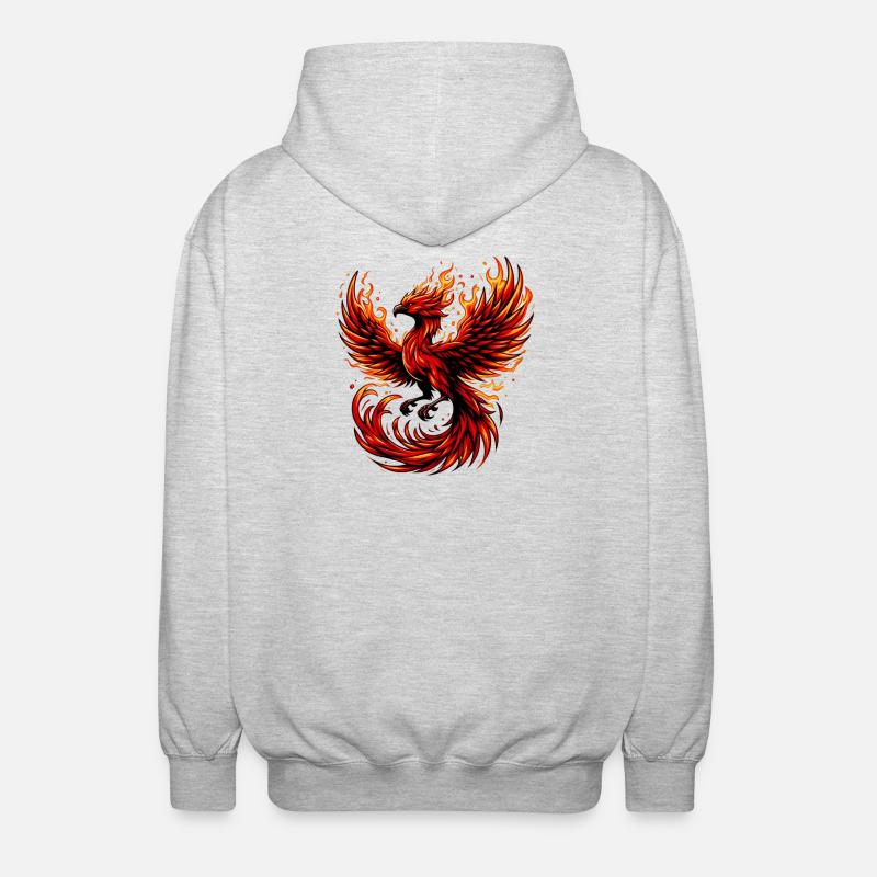 Roter Phönix - Unisex Kapuzenjacke - Hellgrau meliert