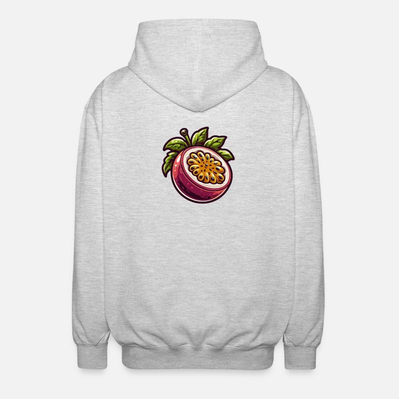 Passionate Exotic Fruit Pattern - Unisex Hooded Jacket - light heather grey