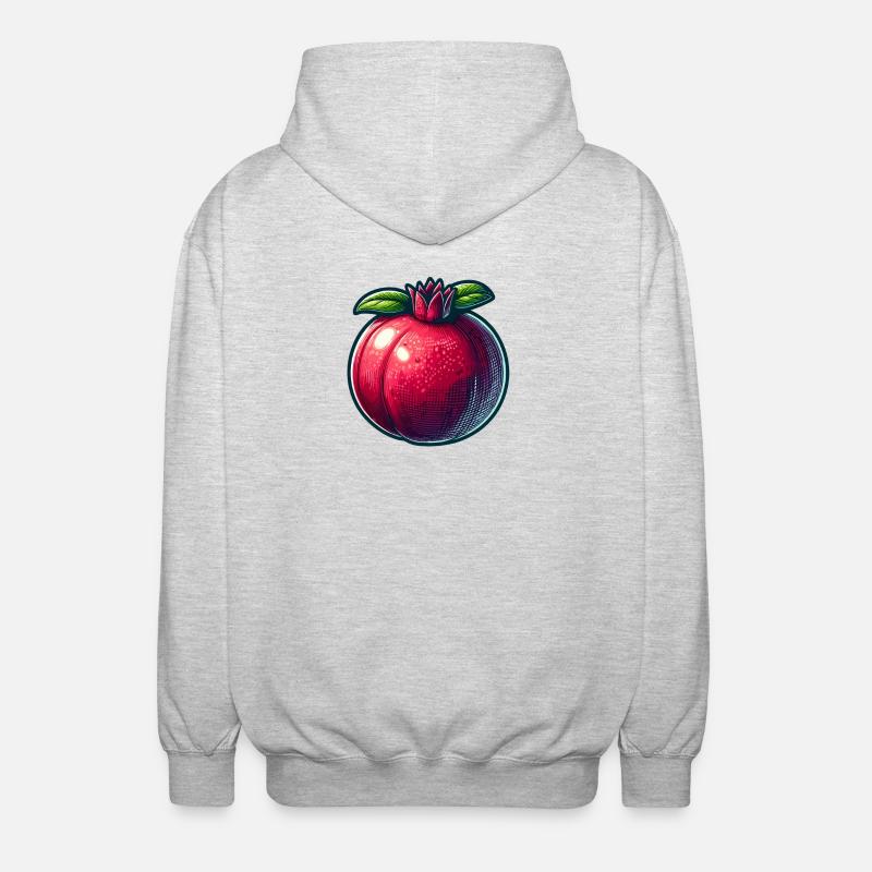 Pomegranate with Bright Modern Patterns - Unisex Hooded Jacket - light heather grey