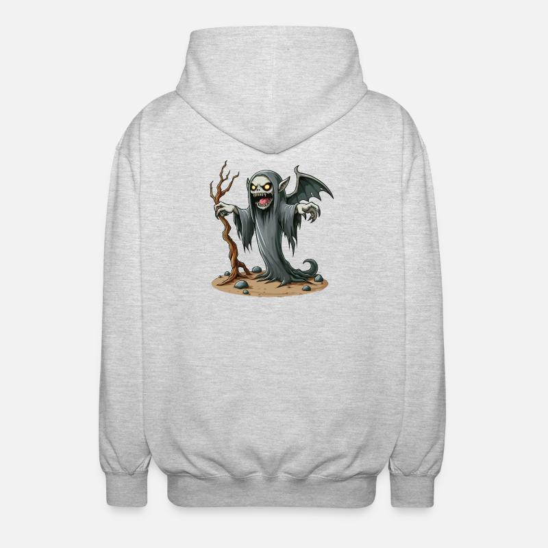 Grim Reaper Banshee on Earth - Unisex Hooded Jacket - light heather grey