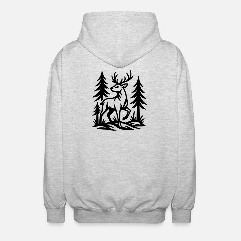 chevreuil - Veste à capuche unisexe - gris clair chiné