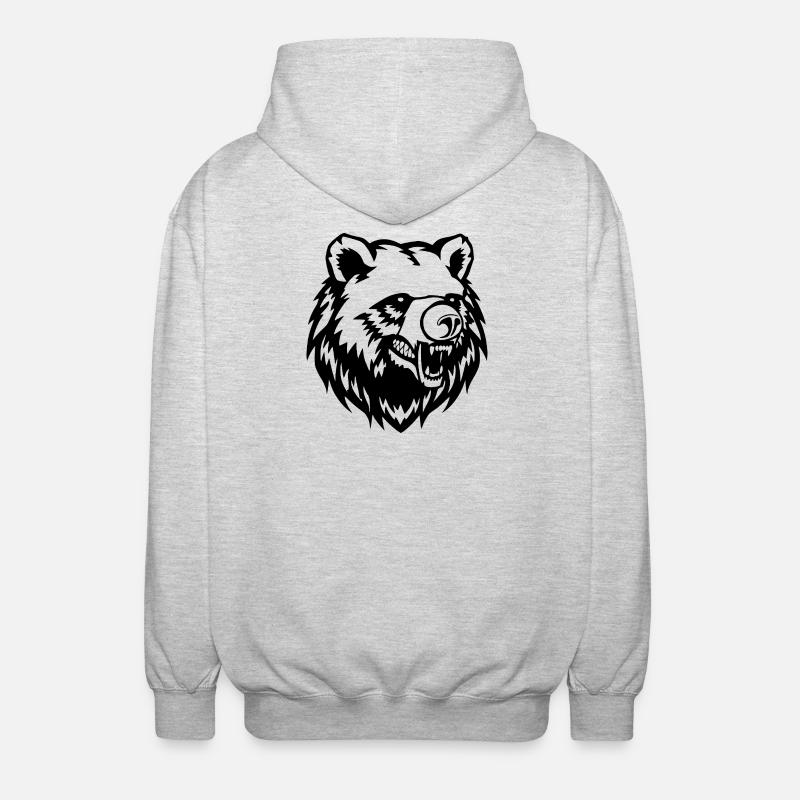 Bear Bear Head Bears T-shirt Gift - Unisex Hooded Jacket - light heather grey