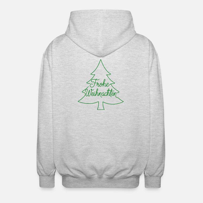 Merry Christmas Christmas Tree Modern - Unisex Hooded Jacket - light heather grey