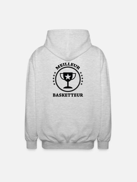 Best Basketball Player - Unisex Hooded Jacket - light heather grey