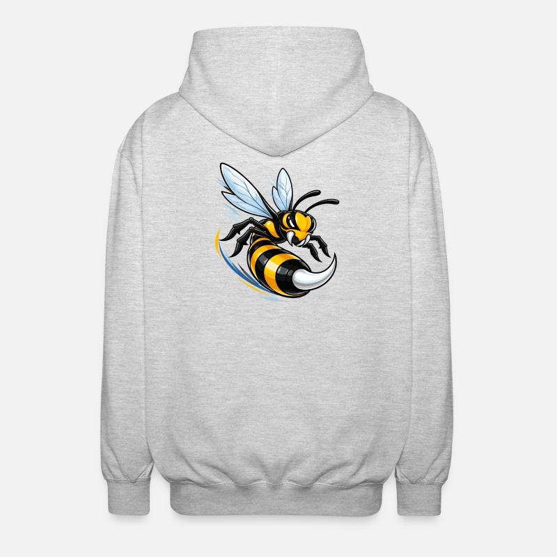 Dynamic wasp in flight - Unisex Hooded Jacket - light heather grey