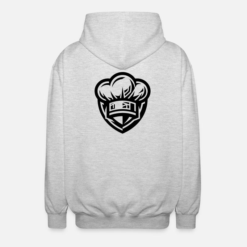 Kochmütze Symbol Kochen - Unisex Kapuzenjacke - Hellgrau meliert