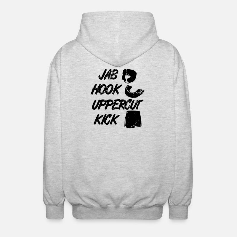 Kickboxer Techniques - Unisex Hooded Jacket - light heather grey