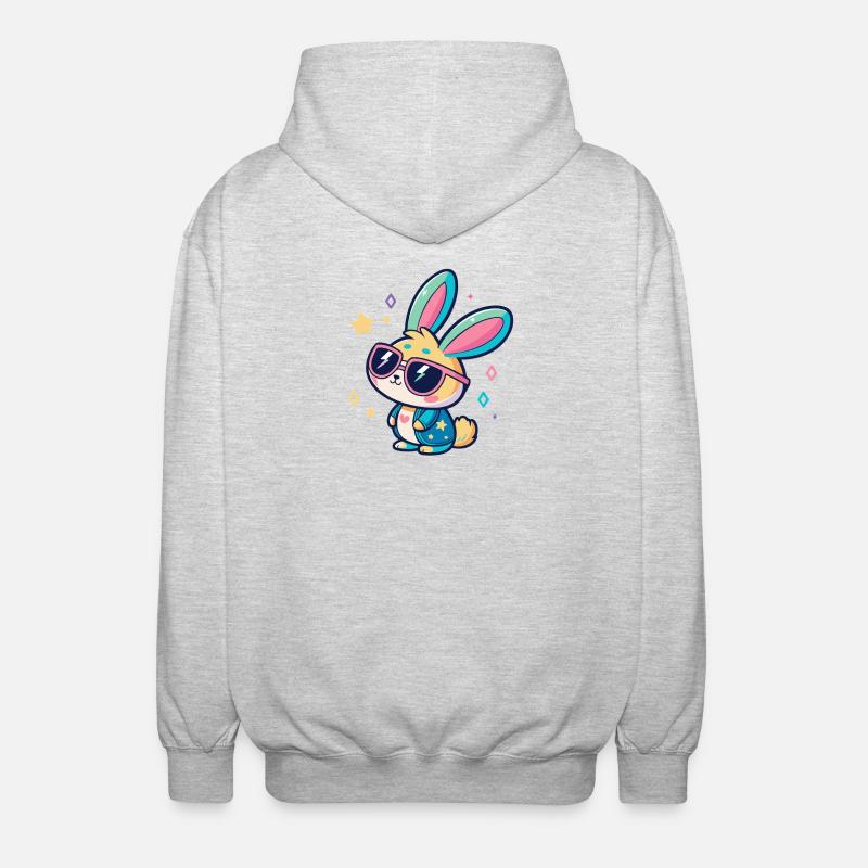 Pastel Bunny Pop Sonnenbrille - Unisex Kapuzenjacke - Hellgrau meliert