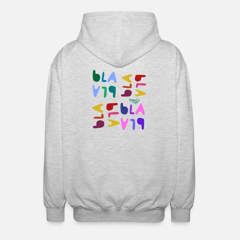 Bla bla bla - Veste à capuche unisexe - gris clair chiné