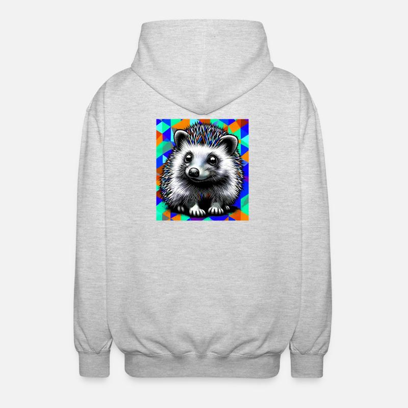 hérisson - Veste à capuche unisexe - gris clair chiné