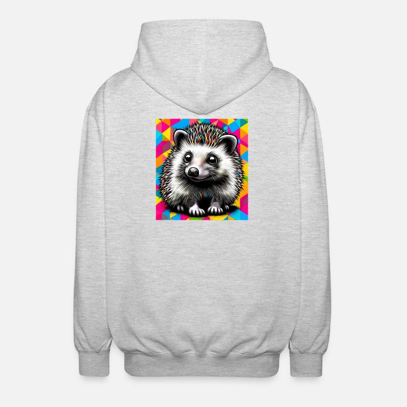 hérisson - Veste à capuche unisexe - gris clair chiné