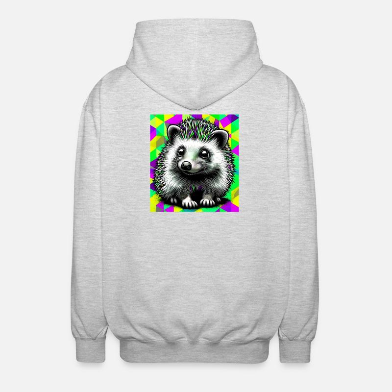 hérisson - Veste à capuche unisexe - gris clair chiné