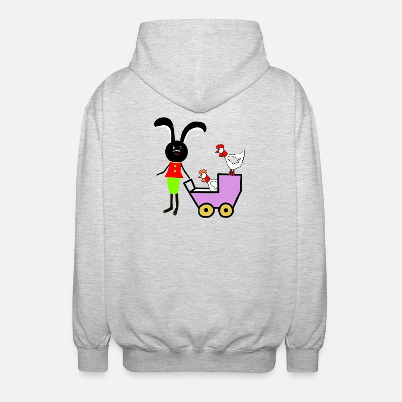 Rabbit Bunny Easter Chickens Kids - Unisex Hooded Jacket - light heather grey