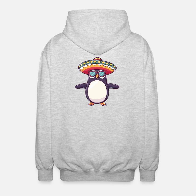 Penguin Comic Sombrero drôle - Veste à capuche unisexe - gris clair chiné