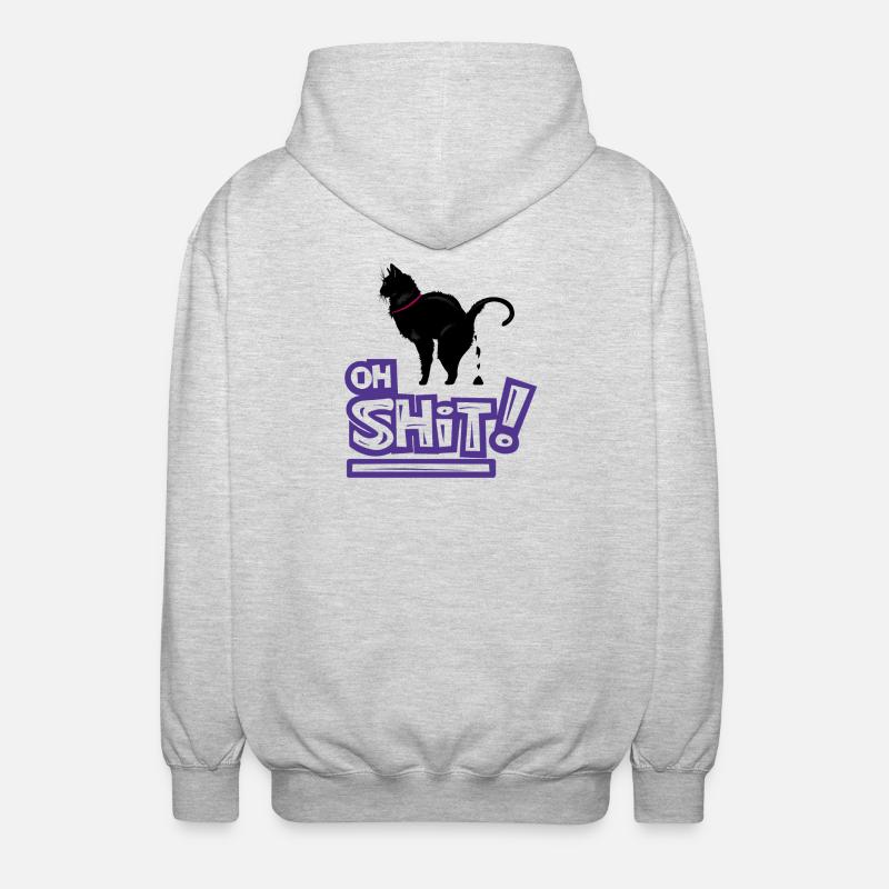 Kat Oh Shit Graffiti Exclamation - Unisex Hooded Jacket - light heather grey