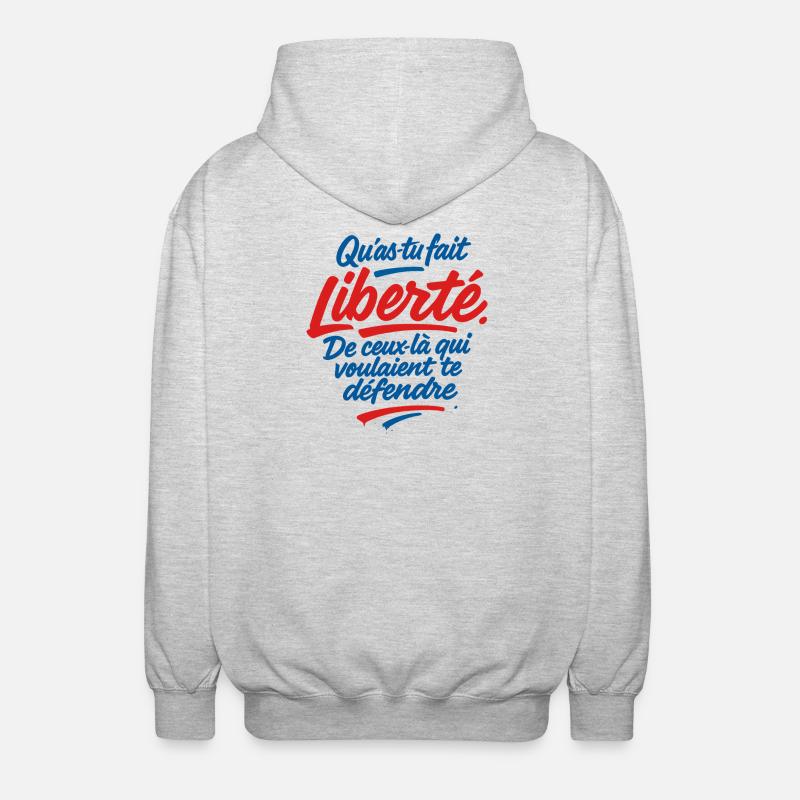 Liberté - Veste à capuche unisexe - gris clair chiné