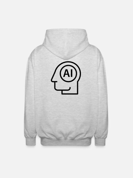 Ai, Artificial Intelligence, AI Technology - Unisex Hooded Jacket - light heather grey