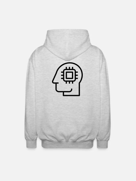 Ai, Artificial Intelligence, AI Technology - Unisex Hooded Jacket - light heather grey