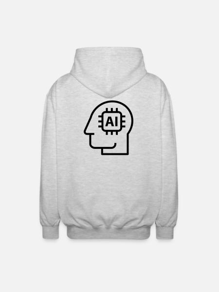 Ai, Artificial Intelligence, AI Technology - Unisex Hooded Jacket - light heather grey