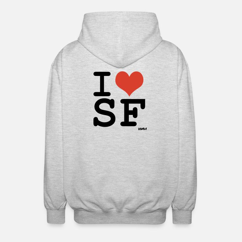 i love SF - Unisex Kapuzenjacke - Hellgrau meliert