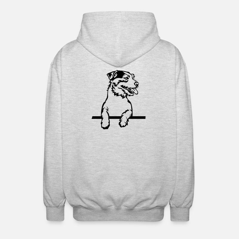 Jack Russell Terrier - Unisex Kapuzenjacke - Hellgrau meliert