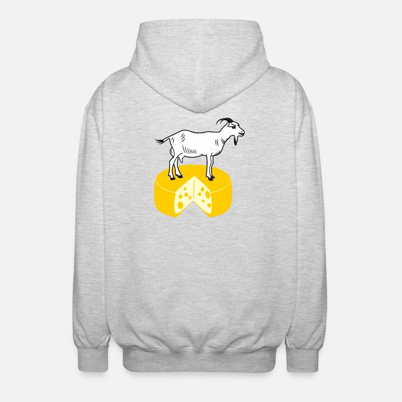 Blanc de chèvre sur fromage - Veste à capuche unisexe - gris clair chiné