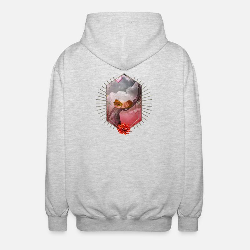 Mignon bébé fée endormi. - Veste à capuche unisexe - gris clair chiné