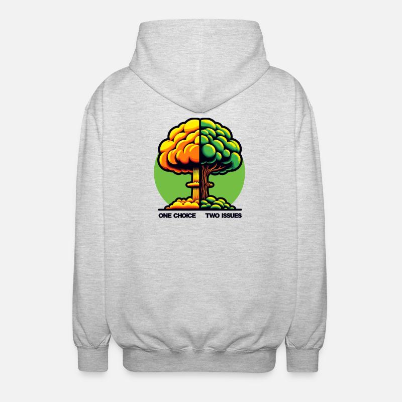 Ecology vs. Nuclear - Vital Choice - Unisex Hooded Jacket - light heather grey