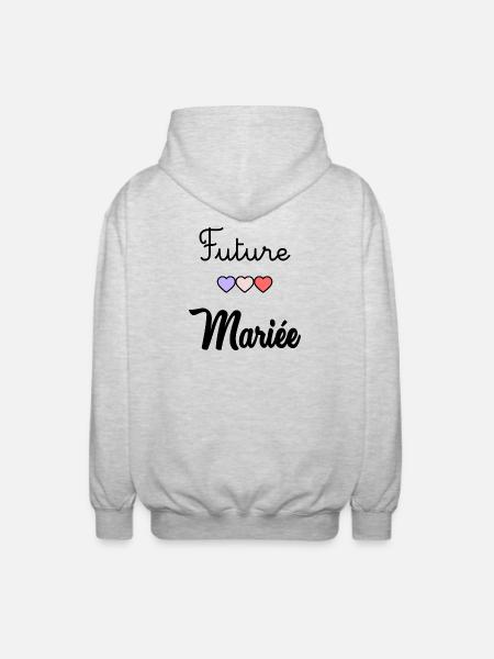 FUTURE MARIEE. EVJF - Veste à capuche unisexe - gris clair chiné