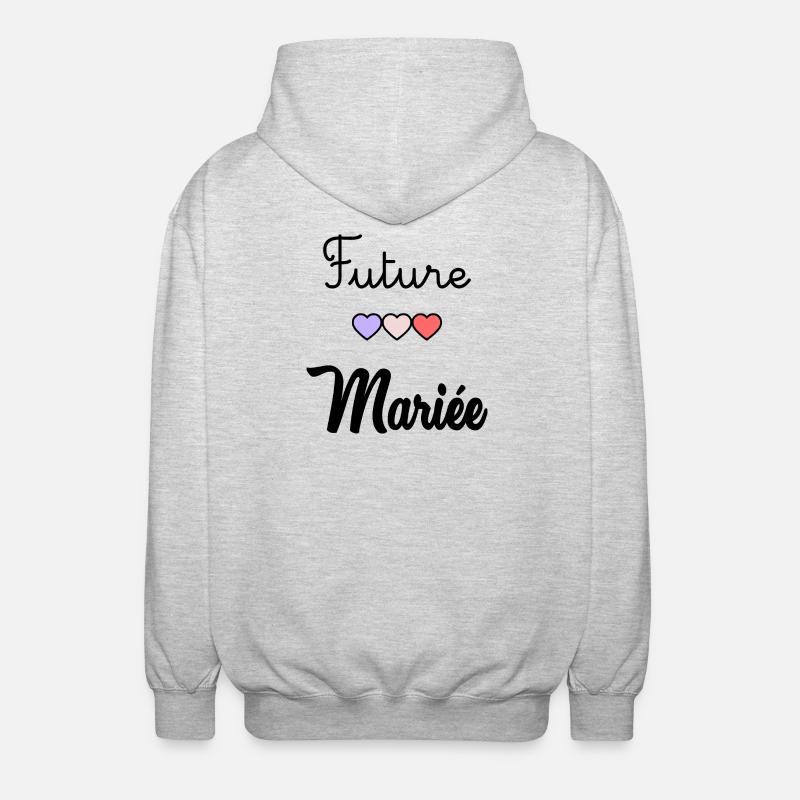 FUTURE MARIEE. EVJF - Veste à capuche unisexe - gris clair chiné