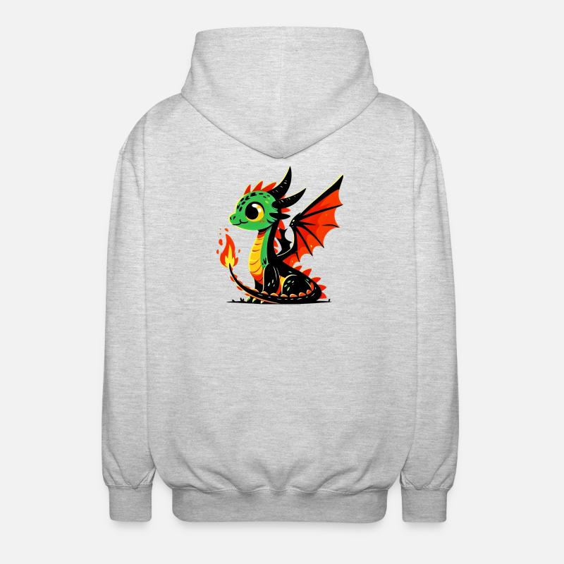 Drache - Unisex Kapuzenjacke - Hellgrau meliert