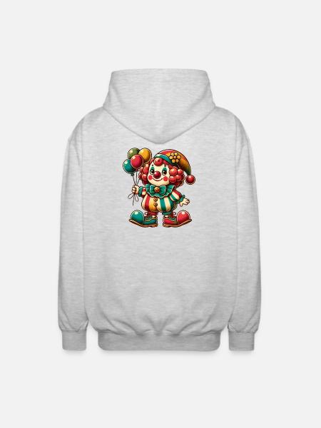 glada färger: din färgglada clown för ett gott humör - Luvjacka unisex - ljusgråmelerad