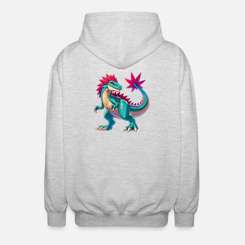 Dinosaurier - Unisex Kapuzenjacke - Hellgrau meliert