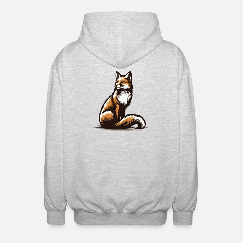 Renard - Veste à capuche unisexe - gris clair chiné