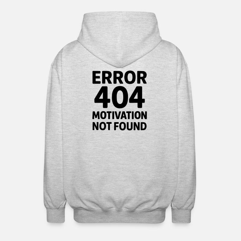 Error 404 Motivation - Veste à capuche unisexe - gris clair chiné