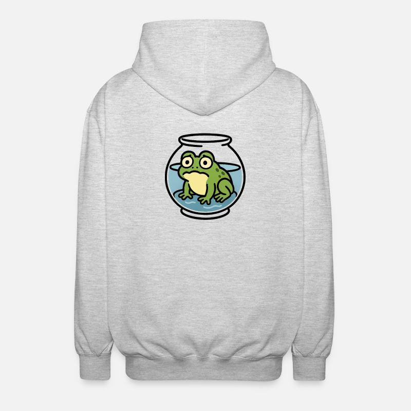 Grenouille dans un bol - Veste à capuche unisexe - gris clair chiné