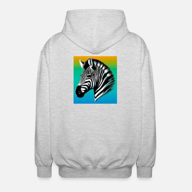 zebra - Unisex Hooded Jacket - light heather grey