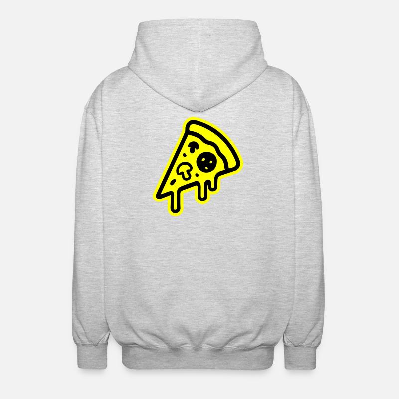 Icône de la pizza - Veste à capuche unisexe - gris clair chiné