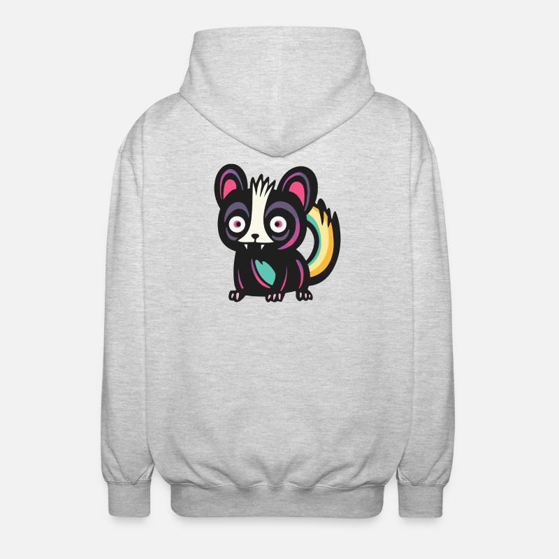 Stinktier Halloween Comic Lustig - Unisex Kapuzenjacke - Hellgrau meliert