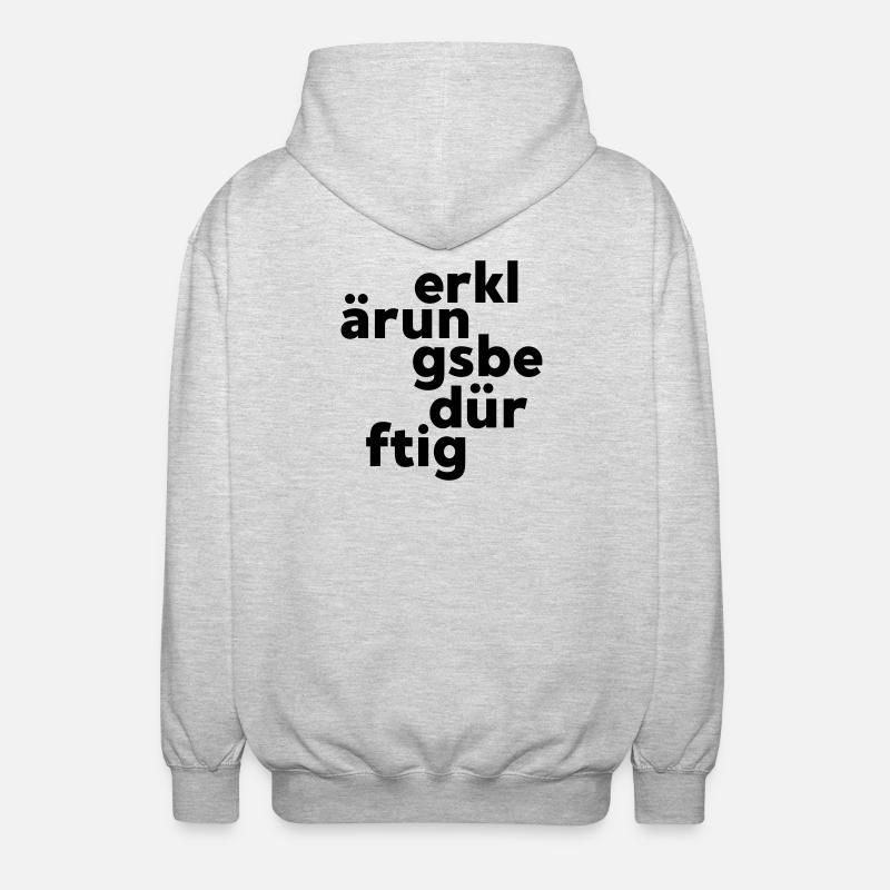 Erklärungsbeduerftig - Unisex Kapuzenjacke - Hellgrau meliert