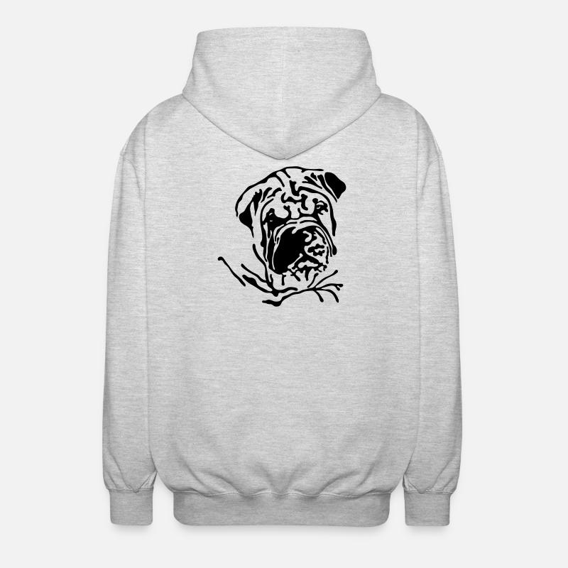 Shar-Pei - Veste à capuche unisexe - gris clair chiné