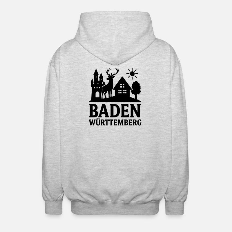 Monument du Land de Bade-Wurtemberg - Veste à capuche unisexe - gris clair chiné