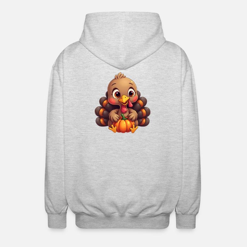 Bébé dinde de Thanksgiving - Veste à capuche unisexe - gris clair chiné