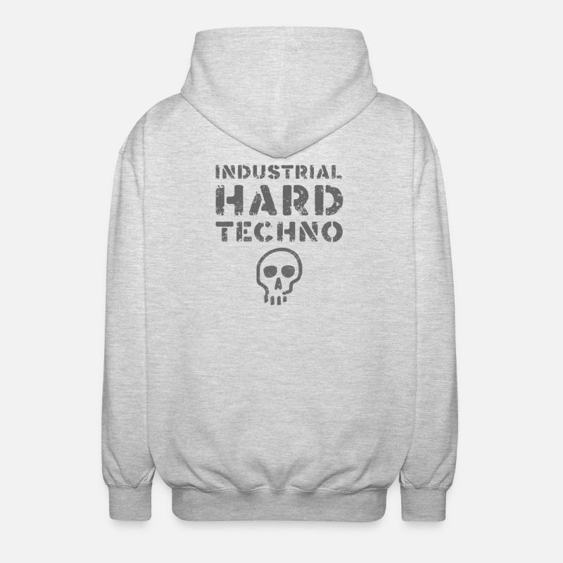 Crâne techno dur industriel - Veste à capuche unisexe - gris clair chiné
