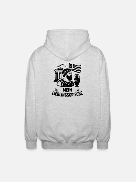 Lieblings Grieche Fanshirt - Unisex Kapuzenjacke - Hellgrau meliert