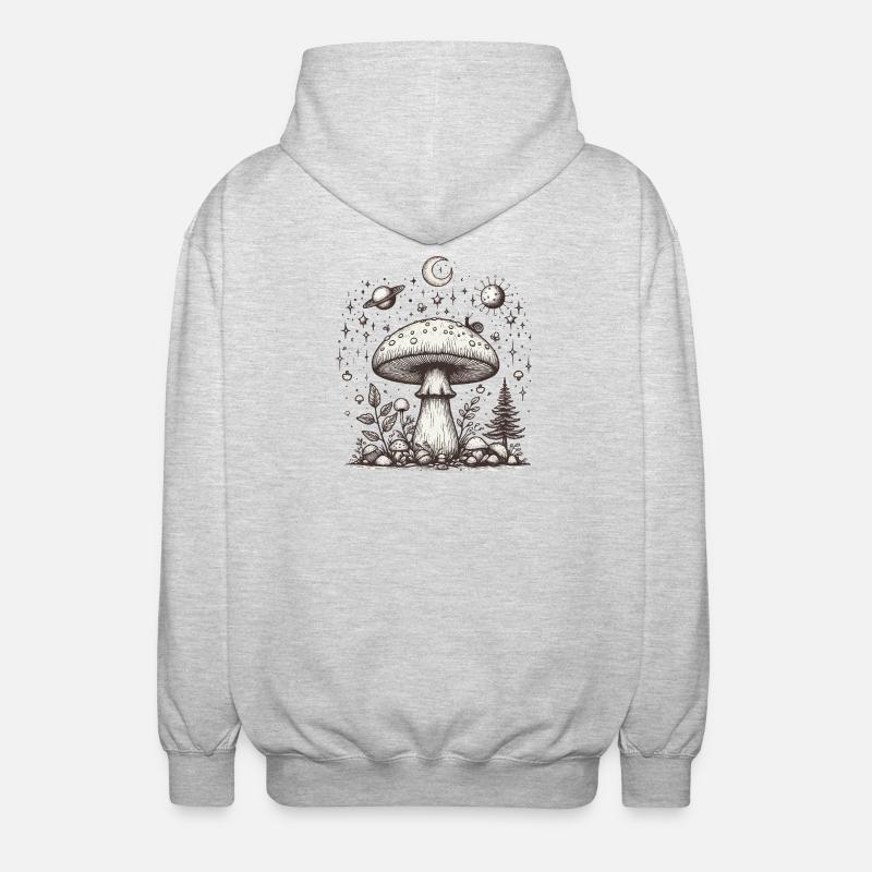 Toadstool Mushroom Psilo - Unisex Hooded Jacket - light heather grey