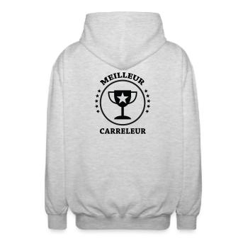 Meilleur Carreleur - Veste à capuche unisexe - gris clair chiné - Dos - AI Model Male 185 light (185cm)