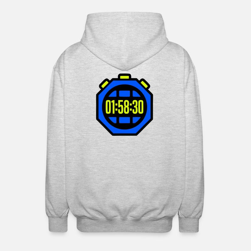 Stopwatch Best Time Half Marathon - Unisex Hooded Jacket - light heather grey