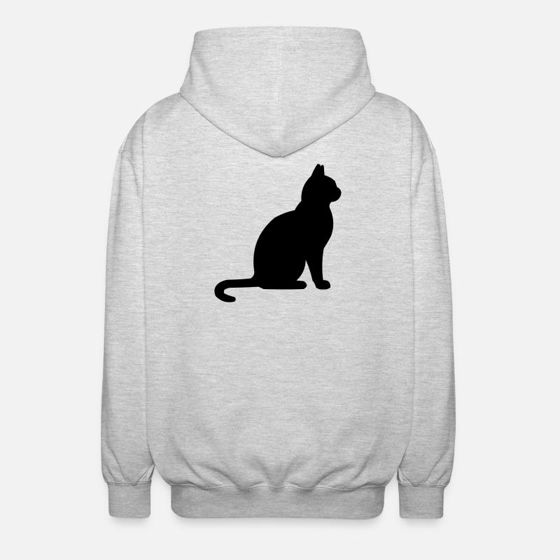 katze - Unisex Kapuzenjacke - Hellgrau meliert