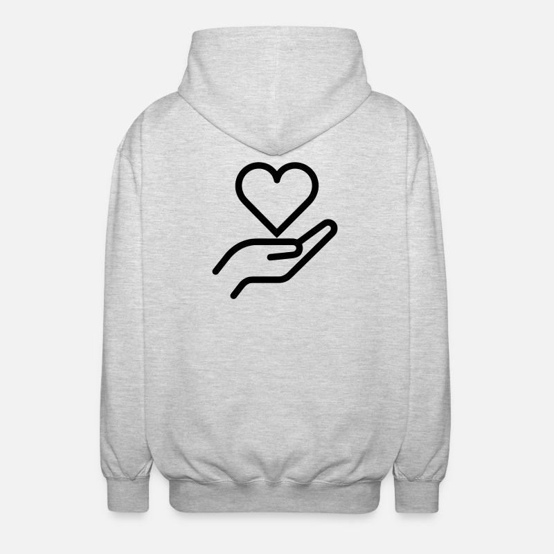 donner amour - Veste à capuche unisexe - gris clair chiné